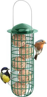Image de Porte-boîtes à mésanges Distributeur de nourriture pour oiseaux Métal Vert
