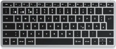 Produktbild von Satechi Slim X1 Bluetooth Tastatur SchwarzGrau Deutsch Kabelgebunden