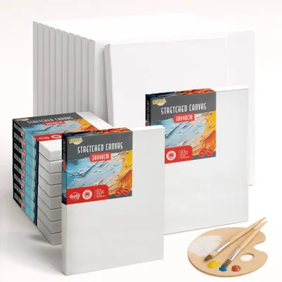Productafbeelding van Joya Creative Schildersdoeken 30x40 cm – Set van 12 Canvasdoeken van 100% Katoen voor Acrylverf, Olieverf en Schildertechnieken