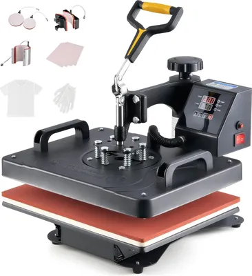 Produktbild von 5-in-1 Hitzepresse für T-Shirts, Tassen und Hüte - 360 Grad drehbar und hohe Leistung