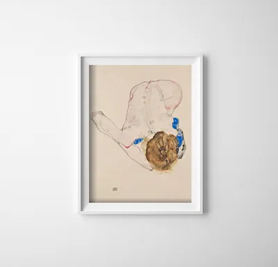 Produktbild von Poster - Canvas - Leinwand - 42 cm x 59,4 cm - Mit blauen Strümpfen mit vorwärts