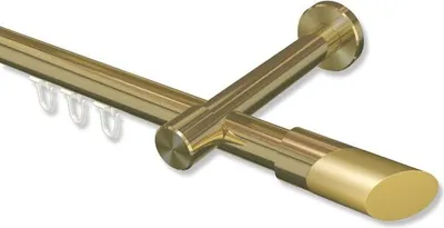 Produktbild von Interdeco Innenlaufstange, Gardinenstange mit Innenlauf Messing-Optik Modell Prestige Verano, 20 mm Ø 1-läufig, 140 cm