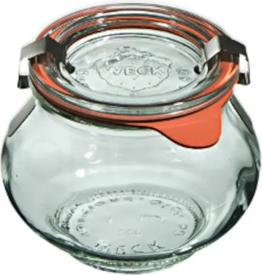 Produktbild von WECK SCHMUCK Glas mit Deckel, Dichtung und 2 Verschlüssen 220 ml - 12er Pack