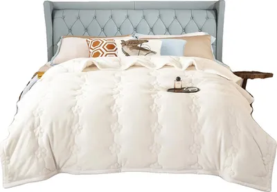 Produktbild von Decke, dreilagige Wärme, elegantes Blumenmuster, beige, 200x230cm
