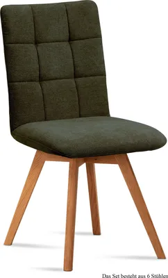Produktbild von Esszimmerstuhl (6er-Set) Dinny 47x91x60 Eiche geölt/Khaki