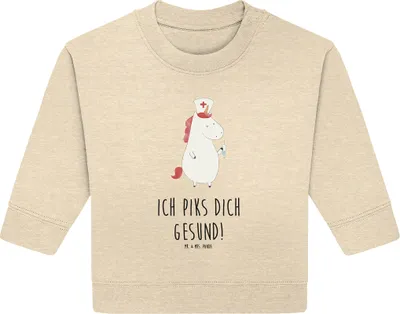 Produktbild von Mr. & Mrs. Panda Organic Baby Pullover Einhorn Krankenschwester 24. - 36. Monat - Natural Raw - Geschenk, Unicorn, Krankenpflegerin, Krankenpfleger, Krankenhaus, Ärztin