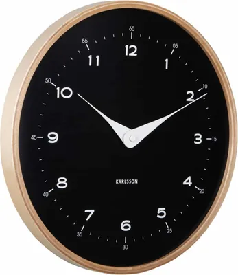 Obrázek produktu pro Karlsson Osado Dome, Zeď, Analogové hodiny, Kruh, Černá, Dřevo, Překližka, Baterie