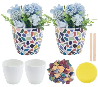 Productafbeelding van Solidchoice - DIY Mozaïekset voor Vazen met Kleurige Tegels en Gereedschap