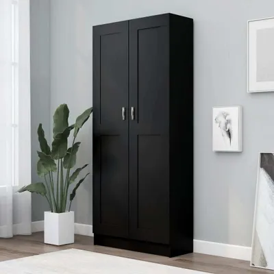Produktbild von vidaXL Bücherschrank Schwarz 82,5x30,5x185,5 cm Holzwerkstoff - Bücherschrank - Bücherschränke - Bücherregal - Bücherregale