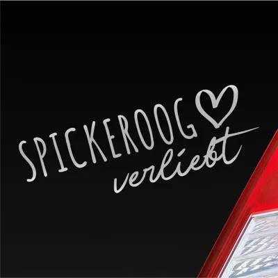 Produktbild von Auto Aufkleber Spickeroog Herz Insel Nordsee Liebe Car 19x6 cm Silber Sticker Heckscheibenaufkleber
