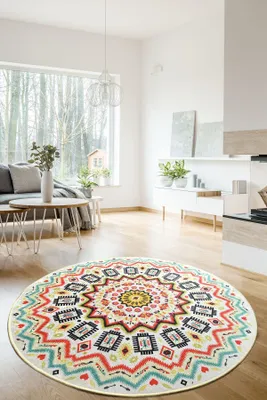 Produktbild von Conceptum Hypnose, Mandala- Mandala DJT CHL, Bunt, Kurzflorteppiche, 50% Samtgewebe / 50% Polyester