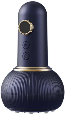 Image de Brosse électrique pour méridiens avec affichage numérique, massage par vibrations à haute fréquence et traitement par la chaleur, idéale pour un usage personnel à domicile, couleur noire.