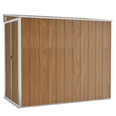 Produktbild von Anbauschuppen Braun 118x194x178 cm Verzinkter Stahl