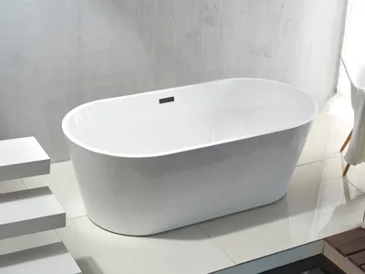 Produktbild von Belvit Badewanne halbfreistehend & freistehend aus Acryl – Eckbadewanne oder oval, Links, Mittig & Rechts, 180x80 - 170x78 cm, mit Ablaufgarnitur
