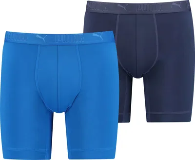 Produktbild von 2er Pack PUMA Sport Mikrofaser Long Boxershorts Herren blue combo L
