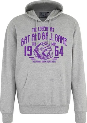 Produktbild von Übergrößen Kapuzen-Sweatshirt AHORN SPORTSWEAR Legandary Ball Game lila Grau 5XL