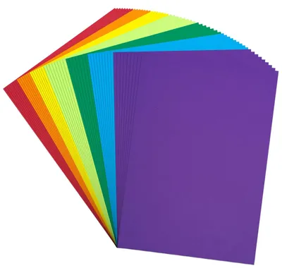 Obrázek produktu pro Papír A4, 180 g/m² - 105 listů - 7 barev - Ekologický - Ideální pro origami - Tvoření a ruční práce - Barevný papír