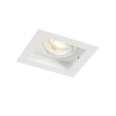 Produktbild von QAZQA - Set mit 6 Moderner Einbaustrahler weiß verstellbar - Carree I Wohnzimmer I Schlafzimmer - Aluminium - LED geeignet GU10