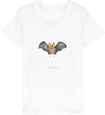 Produktbild von Mr. & Mrs. Panda Kleinkinder T-Shirt Fledermaus Flügel 5-6 Jahre (110/116) - Weiß - Geschenk, Baumwoll Kinder, Jungen, Kindershirt, Lustige Sprüche, Organic, Teenager