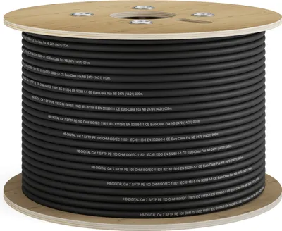 Produktbild von hb-digital 500m Netzwerkkabel CAT 7 Outdoor LAN max. 1000 MHz S/FTP PE AWG23 PoE++ kompatibel