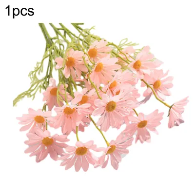 Produktbild von Künstlicher Chrysanthemenstrauß, 2 oder 5 Stiele, 53 cm (21 Zoll), realistische Seidenoptik, UV-beständig, farbecht, ideal für Heim- und Hochzeitsdekoration