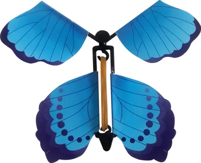 Produktbild von 3 Stück Fliegende Schmetterlinge,Magische Flying Schmetterlingen Spielzeug Kinder Geburtstag überraschung Geschenk,Gummibänder Fliegender Schmetterling Für Hochzeit Deko,Kindergeburtstag Etc(Blau)