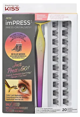 Produktbild von KISS imPRESS Falsies Voluminous Press-On-Wimpern, Glam Volume, Schwarz, DIY