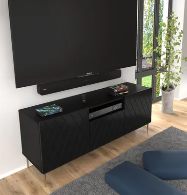 Produktbild von Homlando TV-Schrank Diuna, 145 cm, 2 Türen, 1 Schublade, matt schwarz