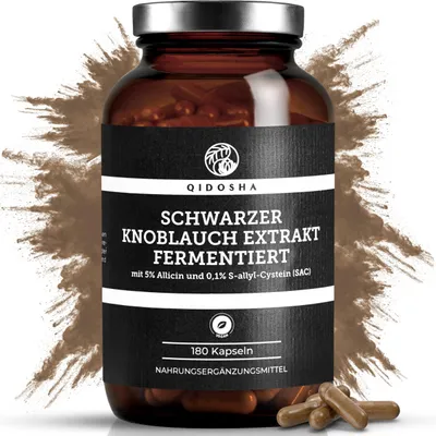 QIDOSHA Schwarzer Knoblauch Extrakt hochdosiert, 1… – Bild 1