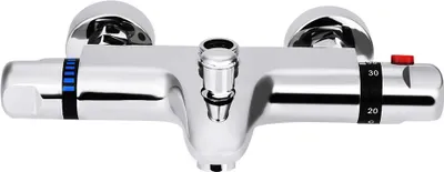 Produktbild von Thermostatische, verchromte Dreifach-Wasserarmatur für Dusche und Badewanne