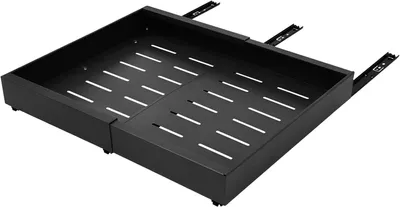 Produktbild von Ausziehbare Schublade für Küchenschrank - Teleskopischer Aufbewahrungskorb - Verstellbar 32–52 cm - Tragkraft 10–15 kg - Metall Eisen - Schwarz