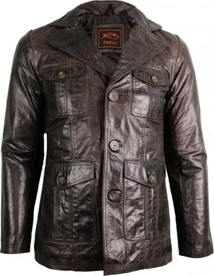 Produktbild von Herren Vintage Lederjacke im 70er Jahre Style aus echtem Rindsleder Slim Fit(2XL)