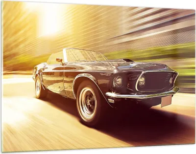 Produktbild von Bilder auf glas - Auto Cabrio - 120x80cm - Glasbilder - Wandbilder - Bilder - Kunstdruck - zum Aufhängen bereit - Wanddekoration aus Glas - Glas Bilder - Wandbild auf Glas - Einteilig - GAA120x80-3626