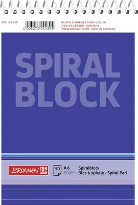 Produktbild von BRUNNEN Spiralnotizblock A6 liniert 50 Blatt 1055371