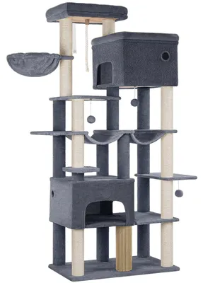Immagine prodotto di Albero per gatti - Grattatore per gatti - Casa per gatti - Mobile per gatti - Torre per gatti - XXL, 200 cm - 10 grattatoi in sisal e 2 amache