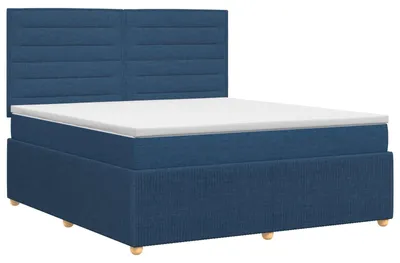 Obrázok produktu pre vidaXL Box spring posteľ s matracom s čelom modrá 180 x 200 cm látka