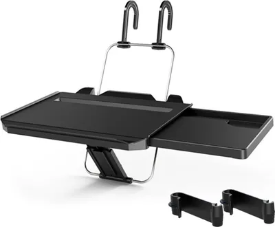 Obrázek produktu pro Závěsný podnos na volant automobilu s držákem na tablet Goove Jídlonosič Laptop Desk pro jídlo Čtení Pracovní černý univerzální