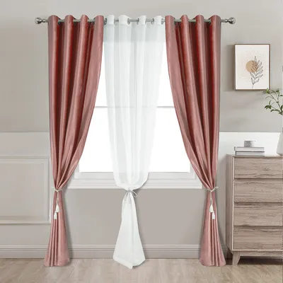 Produktbild von (Rosa, 140 * 230 cm) 2 STÜCKE Samtvorhang, einfarbiger, wärmeisolierter Samtvorhang für Wohnzimmer und Schlafzimmer