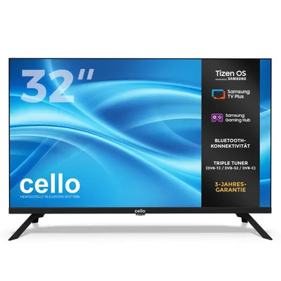 Productafbeelding van Cello 32-inch Smart LED TV met Tizen OS, Wi-Fi, triple tuner en USB-poort – ideaal voor de woonkamer en kinderkamer