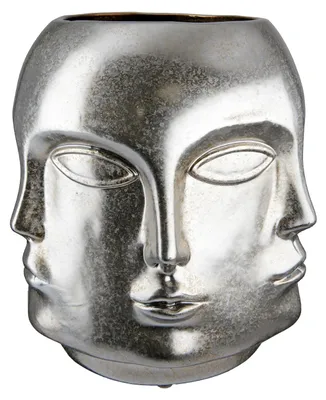 Immagine prodotto di Gilde Gesichtsvase, "Crado", Gesichtsmotiv, Keramik, silberfarben, VE 1, H. 23 cm, D. 20 cm 28982 4063387289822
