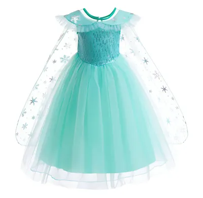 Produktbild von Märchenhaftes Kleid mit Schleppe, grün, Größe 122 – Die Eiskönigin
