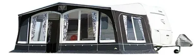 Produktbild von DWT Wohnwagen Vorzelt Swing 240 Gr. 17 - Umlaufmaß 1031-1060 cm - Ganzzelt für Wohnwagen - wetterfestes Polyestergewebe - UV-Schutz - mit 2-teiliger Vorderwand - Saisoncamping