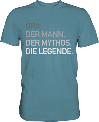 Produktbild von Opa Mann Mythos Legende T-Shirt Vatertag Geschenkidee – Stone Blue / L