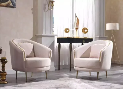 Immagine prodotto di Poltrona moderna soggiorno monoposto di design colore beige legno