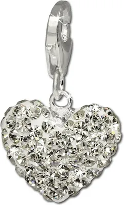 Image de SilberDream Charm cœur zircon blanc Pendentif à breloques 925 argent D2GSC216W
