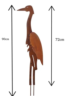Produktbild von Bornhöft Gartenstecker Kranich Fischreiher, Edelrost, 3D-Flügel, Rostbraun, 90 cm
