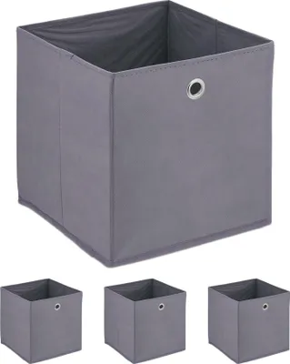 Image de Boîte de rangement grise - 4 pièces