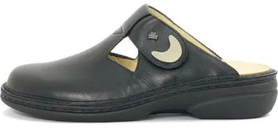 Productafbeelding van Finn Comfort Belem damespantoef, comfortabel, zwart, leer, NIEUW - Dameschoenen, slippers/teaksandalen, zwart, leer
