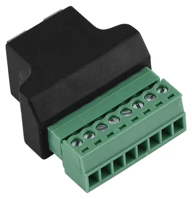 Obrázok produktu pre Konektor Ethernet RJ45 (samica) na 8-pinový skrutkový konektor pre DVR