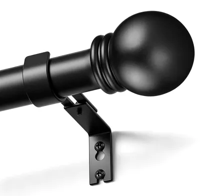 Ausziehbare Gardinenstange 71-417 cm, Ø 25 mm, schwarz matt